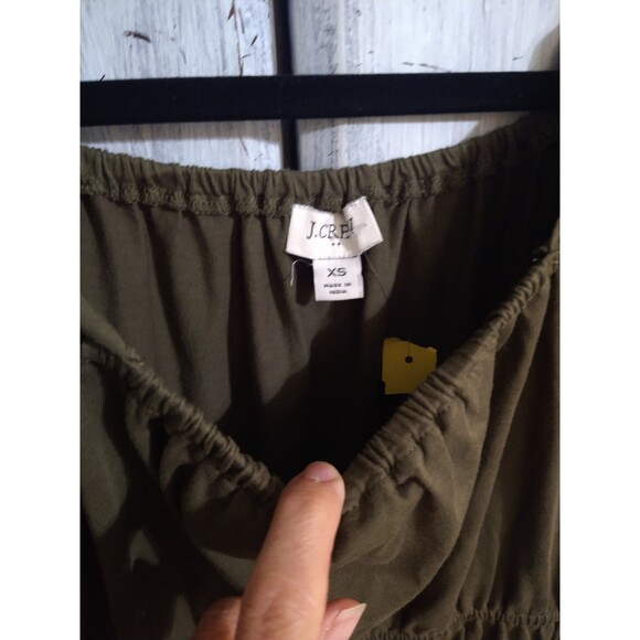 J Crew Puff Sleeve Dress olive Green Xs Boho Cottage Core Feminine - Picture 7 of 10